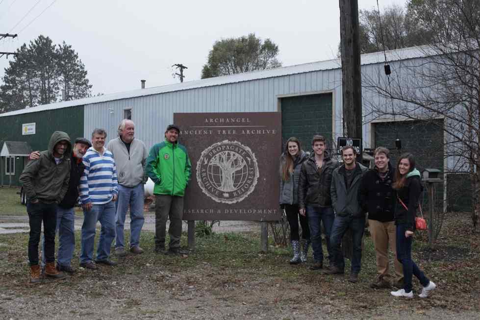 Group of people at Archangel Ancient Tree Archive.